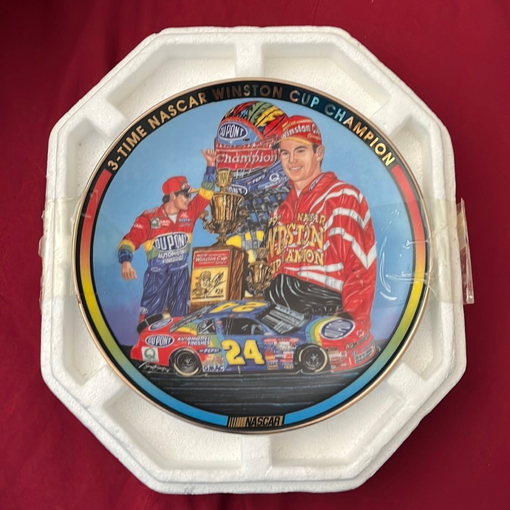 Jeff Gordon #24 3 Time NASCAR Winston Cup Champion Golden Year 2000 Plate Vtg